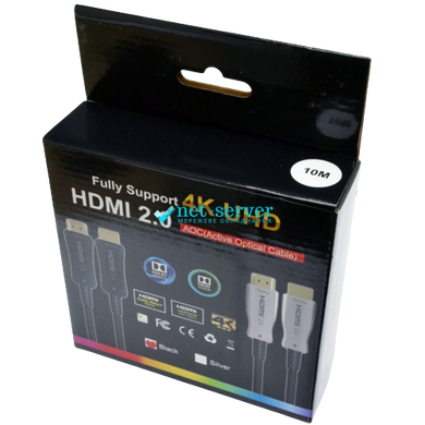 Патч-корд HDMI 2.0, 10м, з передачею сигналу по оптичному кабелю (AOC) Electronical LW-HA-10