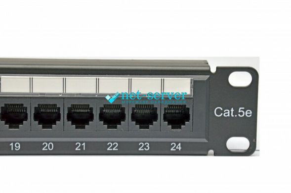 Мережева патч-панель 19", 24 порти, 1U, cat.5e, UTP, Kingda KDPA6043
