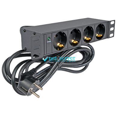 Network filter 10" with 4 sockets, with indicator, 1.8m cord, Kingda KD-GER(16)N1004WPSBFE
