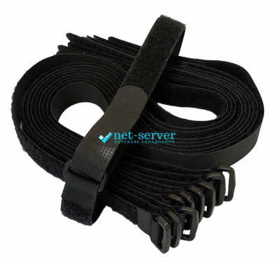 Velcro strap for FPV drone 400x20 mm, with plastic ring 10 pcs black RTH-2040BKZ(10)-E5, Черный, EPNew, 400 x 20
