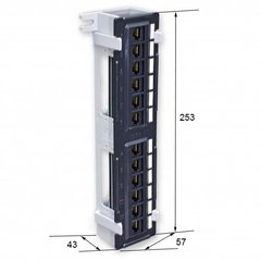 Wall patch panel 12 ports, 1U, cat.6, UTP, EPNew 6PP89-120BK