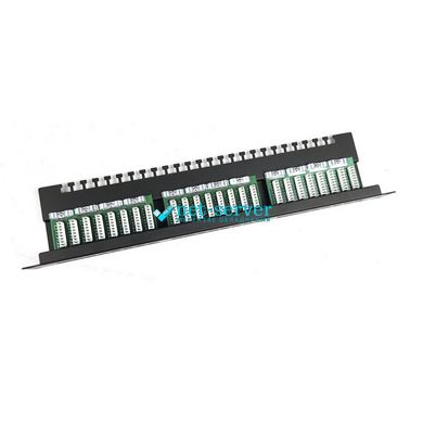 Network patch panel 24 ports 19", 1U, cat.5e, UTP with rear cable management