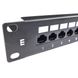 Мережева патч-панель 24 порти 19", 1U, cat.5e, UTP з менеджментом кабелю ззаду