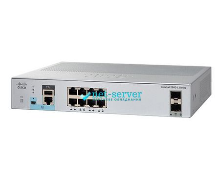 Комутатор Cisco Catalyst 2960L 8 port GigE, 2 x 1G SFP, LAN Lite