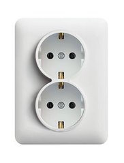 Double Schuko electrical socket white glossy Lumina-2 WL1250