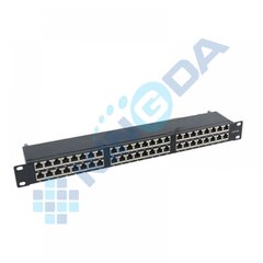 Network patch panel 48 ports 19" 1U, cat.6, STP Kingda D-PP67-STP-C6-48P