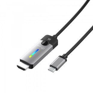 Фото Кабель USB-C на HDMI, 8K 60 Гц, LED RGB 1.8 м j5create JCC157-N &ndash; купити з доставкою по Україні в інтернет-магазині Net-server