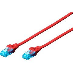 Patch cord molded 0.5m, cat.5e, UTP, AWG 26/7, CCA, PVC, red DIGITUS DK-1512-005/R