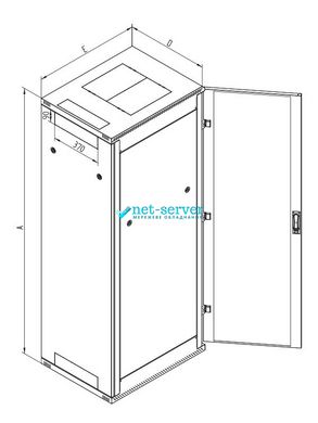 Server floor cabinet 19" 37U, 1750x800x1100mm (H*W*D) Triton, RMA-37-A80-CAX-A1