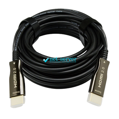 Фото Патч-корд HDMI 2.0, 10м, с передачей сигнала по оптическому кабелю (AOC) Electronical LW-HA-10 &ndash; купить с доставкой по Украине в интернет-магазине Net-server