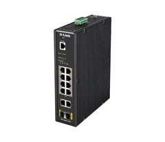 Industrial switch D-Link DIS-200G-12PS 10x1GE with PoE, 2xSFP, PoE budget 240 W, L2 Managed