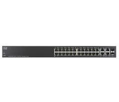 Коммутатор Cisco SB SF300-24PP 24-port 10/100 PoE+ Managed Switch w/Gig Uplinks