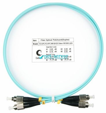 Оптический патчкорд FC/UPC-FC/UPC, MM(OM3), 2м, Duplex UPC-2FCFC(MM)D(FW)