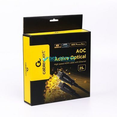 Фото Оптический HDMI 2.0 кабель 25м AOC 4K 60Гц позолоченные коннекторы Cablexpert CCBP-HDMI-AOC-25M &ndash; купить с доставкой по Украине в интернет-магазине Net-server
