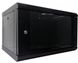 Wall-mounted cabinet 9U, 19", 600x450 (W*D), knockdown, black, Hypernet WMNC-9U-FLAT-BLACK