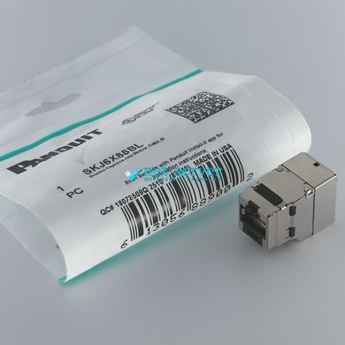 Photo of Keystone RJ-45 module, STP, sat.6A, 10 Gb/s, Panduit SKJ6X88BL &ndash; buy online with delivery across Ukraine at Net-server