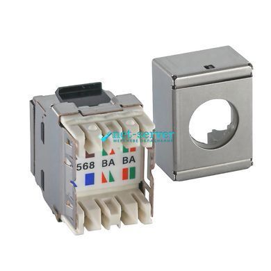 Photo of Keystone RJ-45 module, STP, sat.6A, 10 Gb/s, Panduit SKJ6X88BL &ndash; buy online with delivery across Ukraine at Net-server