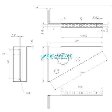 Photo of Bracket 4U, for wire, stainless steel 304, 1.5 mm CMS-WWB4U-S304 &ndash; buy online with delivery across Ukraine at Net-server