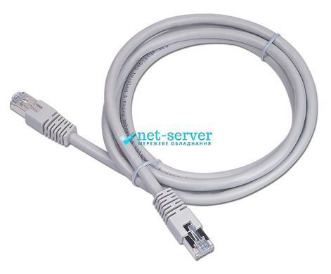 Фото Патч-корд FTP Cat.6 Cablexpert 1 м, литой, экранированный сетевой кабель RJ-45 8P8C, коннекторы 50u" с фиксатором, серый, PP6-1M &ndash; купить с доставкой по Украине в интернет-магазине Net-server