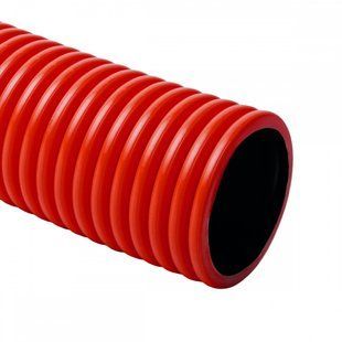 Photo of Corrugated double-layer pipe Kopoflex &Oslash;63 mm with broach, HDPE, red, coil 50 m &ndash; buy online with delivery across Ukraine at Net-server