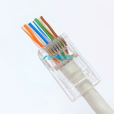 Фото Конектор мережевий з наскрізним отвором RJ45, UTP, cat.6 Kingda KD-PG8032-C6 &ndash; купити з доставкою по Україні в інтернет-магазині Net-server