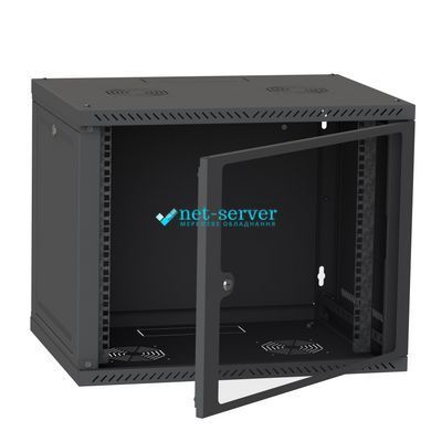 Photo of Server cabinet IP 19" 12U 600x600 collapsible, tempered glass, black &ndash; buy online with delivery across Ukraine at Net-server