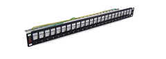 Патч-панель сетевая наборная 24 порта, 1U, для модулей Keystone UTP, 180°, и 90° slim, черный Premium Line 170282402
