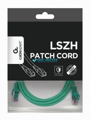 Фото Патч-корд сетевой S/STP Cat 6а Cablexpert PP6A-LSZHCU-G-0.5M, 0.5м, зеленый, RJ45-RJ45, литой, 50u &ndash; купить с доставкой по Украине в интернет-магазине Net-server