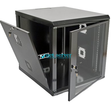 Шкаф серверный настенный 19", 12U, 640х600х700мм (В*Ш*Г), разборной, черный, UA-MGSWA127B
