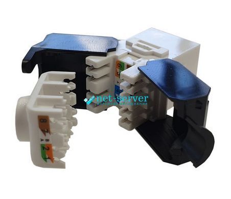 Фото Модуль Keystone RJ-45, UTP, сat.5e, вузький, неекранований, 180&deg; безінструментального чорний &ndash; купити з доставкою по Україні в інтернет-магазині Net-server