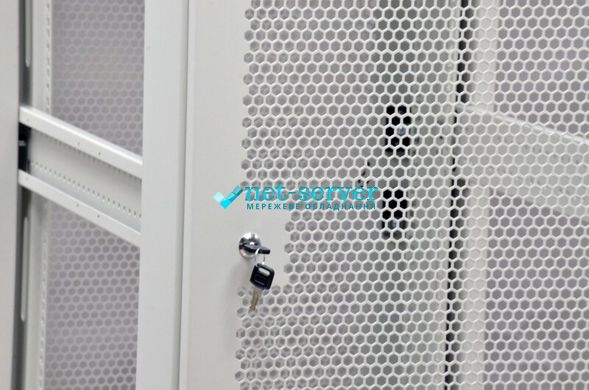 Шкаф серверный напольный 19", 42U, 2020х800х1055мм (Ш*Г), разборной, перфорированные двери,серый, UA-MGSE42810PG