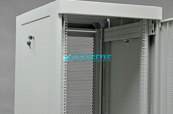 Шафа серверна підлогова 19", 42U, 2020х800х1055мм (Ш*Г), розбірна, перфоровані двері, сіра UA-MGSE42810PG