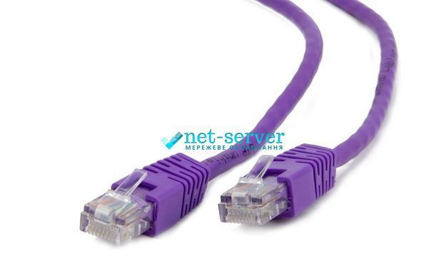 Фото Патч-корд сетевой UTP Cat 5e Cablexpert PP12-0.5M/V, 0.5м, фиолетовый, RJ45-RJ45, литой, 50u &ndash; купить с доставкой по Украине в интернет-магазине Net-server