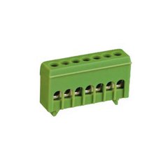 Zero bus with 7 holes, insulated on DIN rail T6I-7