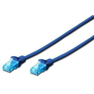 Фото Патч-корд литий 5м, cat.5e, UTP, AWG 26/7, CCA, PVC, синій DIGITUS DK-1512-050/B &ndash; купити з доставкою по Україні в інтернет-магазині Net-server