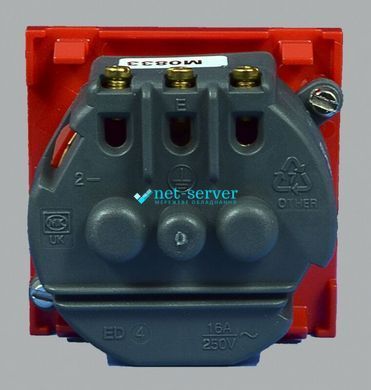 Photo of Single electric module, 220V, 50x50 mm, red, MK K5831RED &ndash; buy online with delivery across Ukraine at Net-server