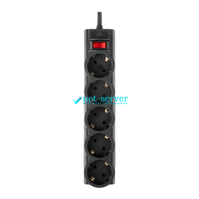 Surge protector 5 m, 5 sockets with switch, LogicPower PREMIUM LP-X5 black (3520W)