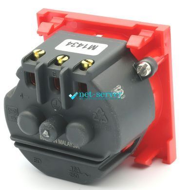 Photo of Single electric module, 220V, 50x50 mm, red, MK K5831RED &ndash; buy online with delivery across Ukraine at Net-server