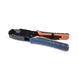 Crimping tool for crimping RJ45/RJ12/RJ11 connectors with ratchet