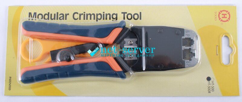 Professional crimping tool with ratchet, RJ45/RJ12, Hanlong HT-500R