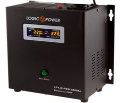 Джерела безперебійного живлення (ДБЖ) Logicpower LPY-W-PSW-500VA (350Вт) 5A/10A з правильною синусоїдою 12В