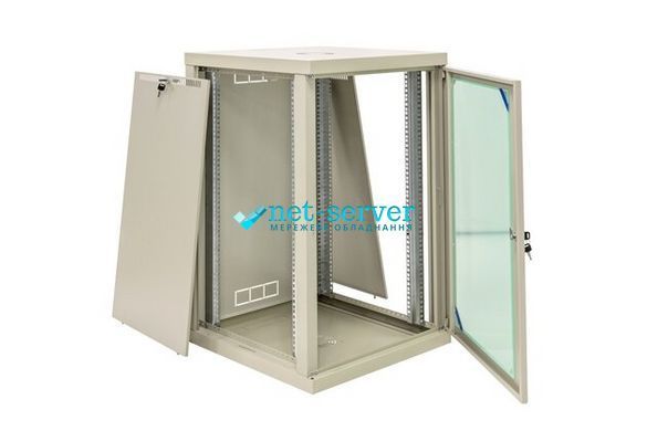 Photo of Wall-mounted server cabinet 19", 12U, 506x570x580mm (H*W*D), 1258-A-SHN &ndash; buy online with delivery across Ukraine at Net-server