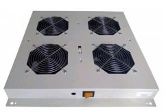 Вентиляторний блок для підлогових шаф, сірий, 4 вен., Hypernet DYN-FM-4F