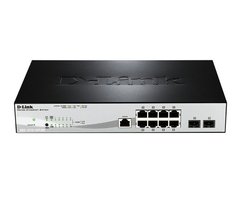 Комутатор D-Link DGS-1210-10P/ME 8x1GE PoE, 2xSFP(1G), Metro Ethernet