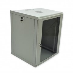Wall-mounted server cabinet 19", 15U, 773x600x600mm (H*W*D), collapsible, gray, UA-MGSWL156G