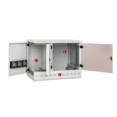 Настенный серверный шкаф 19" трехсекционная 12U + 5U, 835x900x540мм (В*Ш*Г) собран, серый, Triton RFA-12 A95-CAX-A15