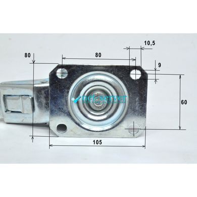 Photo of Wheel for cabinets polyamide (d80) on the platform 150 kg/wheel. KPE-POB80S-DYDI &ndash; buy online with delivery across Ukraine at Net-server