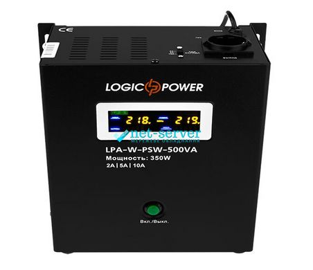 Джерела безперебійного живлення (ДБЖ) Logicpower LPA-W-PSW-500VA (350Вт) 2A/5A/10A з правильною синусоїдою 12В