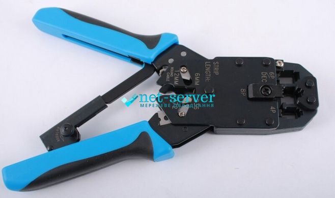 Professional crimping tool with ratchet, RJ45/RJ12/RJ11, Hanlong HT-2008AR