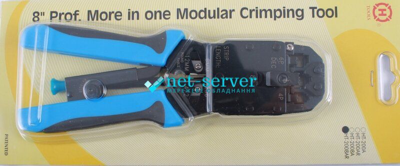 Professional crimping tool with ratchet, RJ45/RJ12/RJ11, Hanlong HT-2008AR